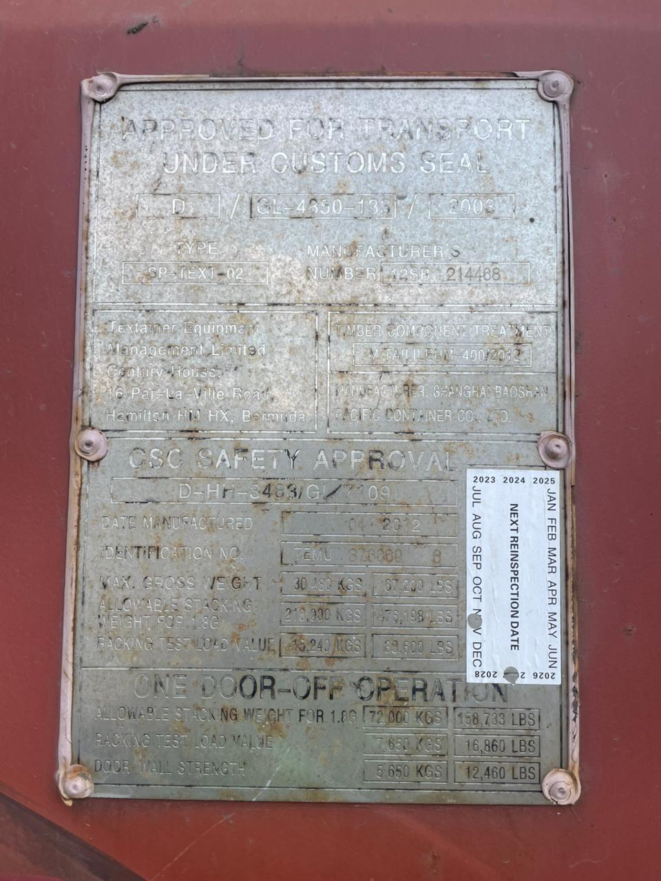 Морской контейнер TEMU3766696