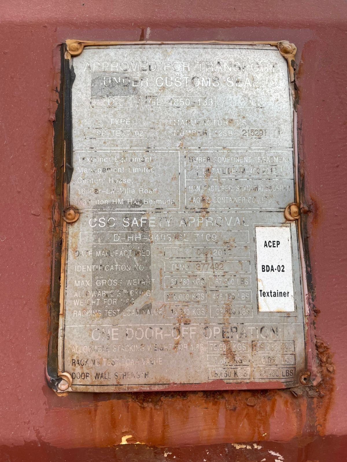 Морской контейнер TEMU3774921