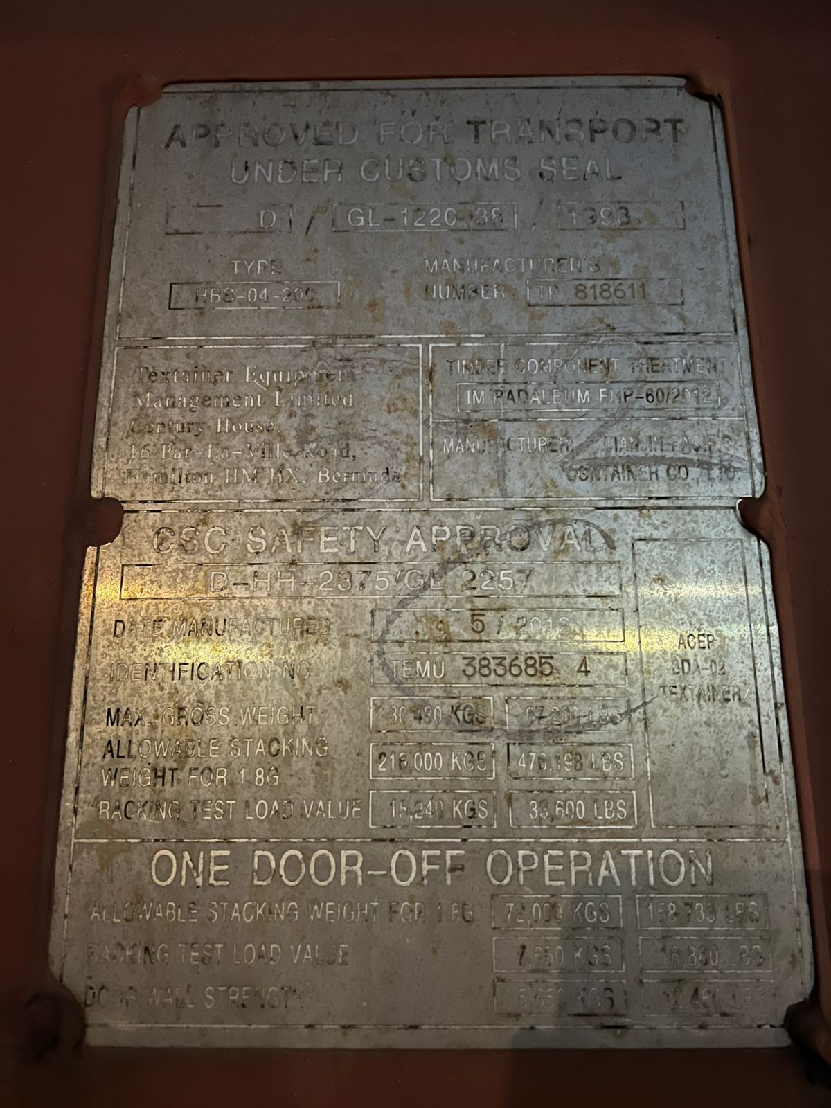 Морской контейнер TEMU3836854