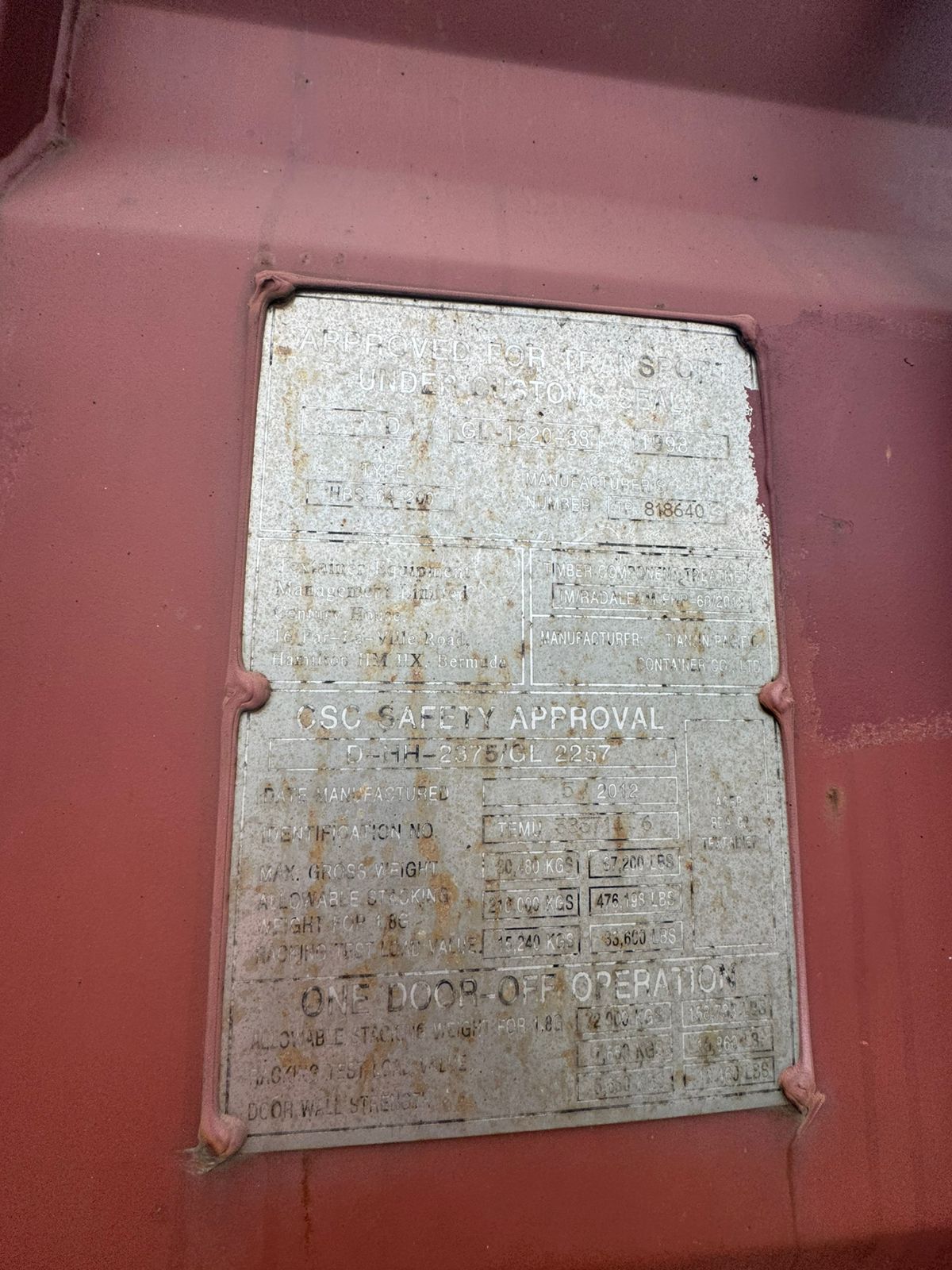 Морской контейнер TEMU3837146