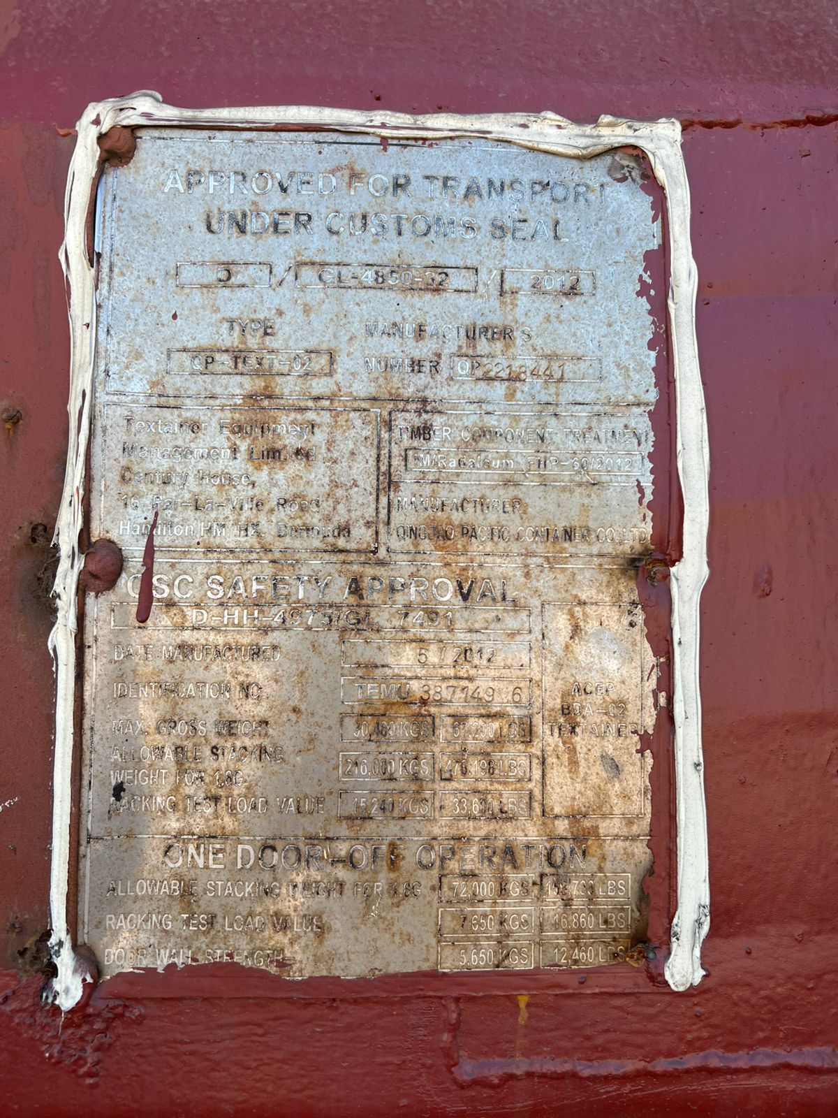 Морской контейнер TEMU3871496