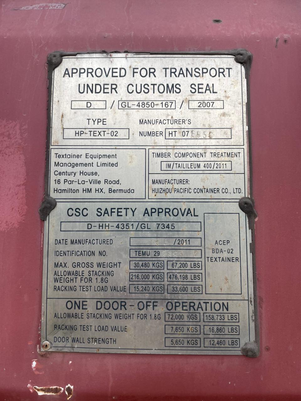 Морской контейнер TEMU3874242