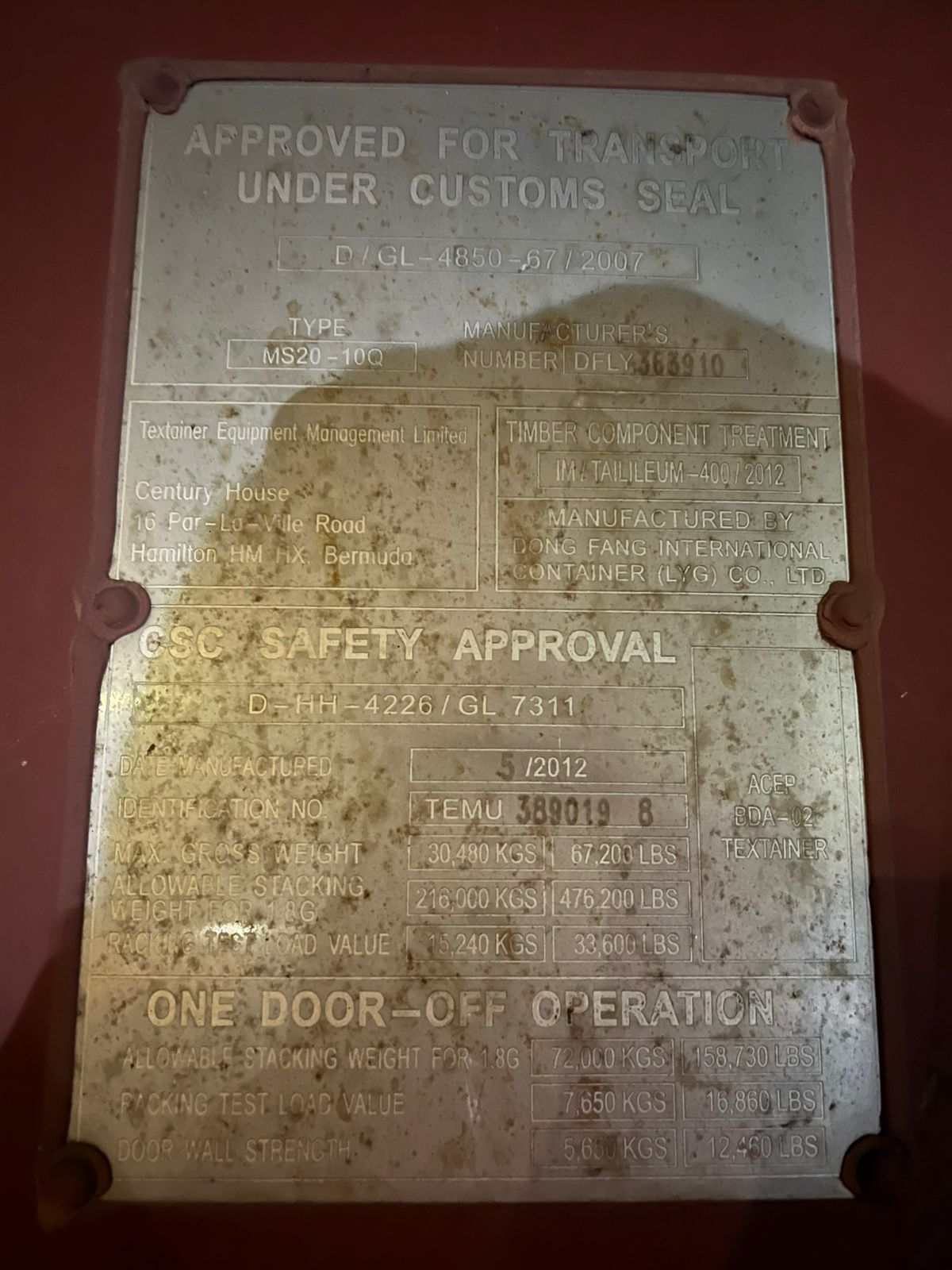 Морской контейнер TEMU3890198