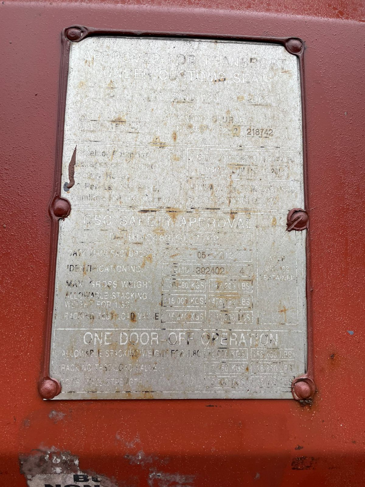 Морской контейнер TEMU3924024