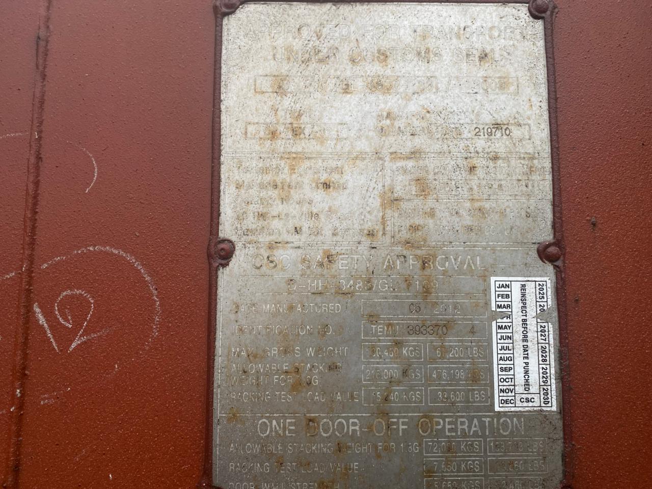 Морской контейнер TEMU3933704