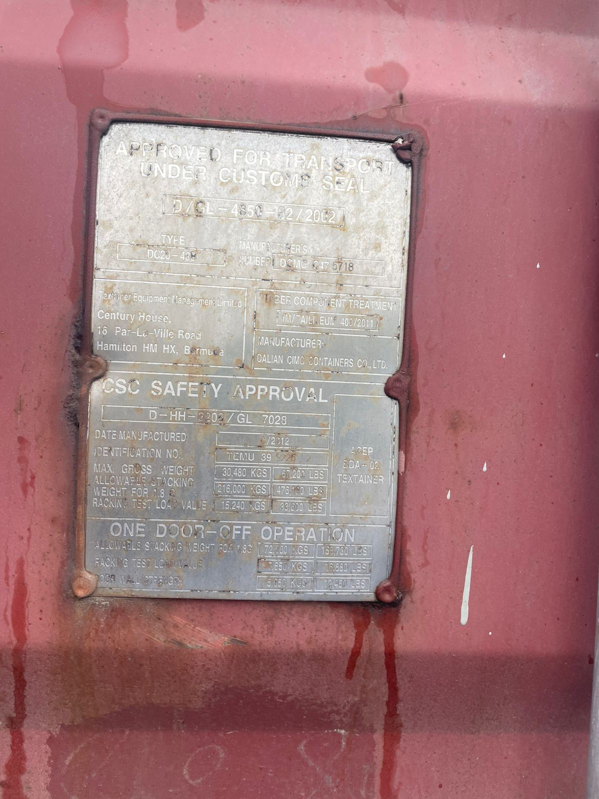 Морской контейнер TEMU3982252