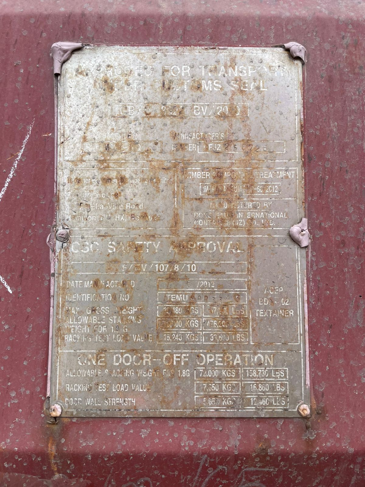 Морской контейнер TEMU4003343