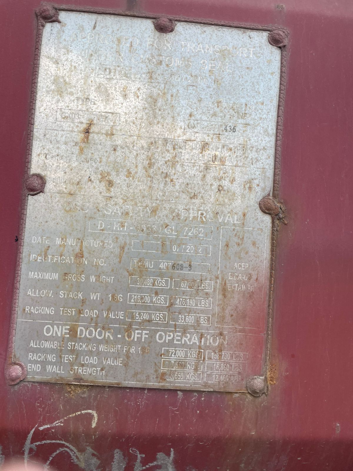 Морской контейнер TEMU4076083