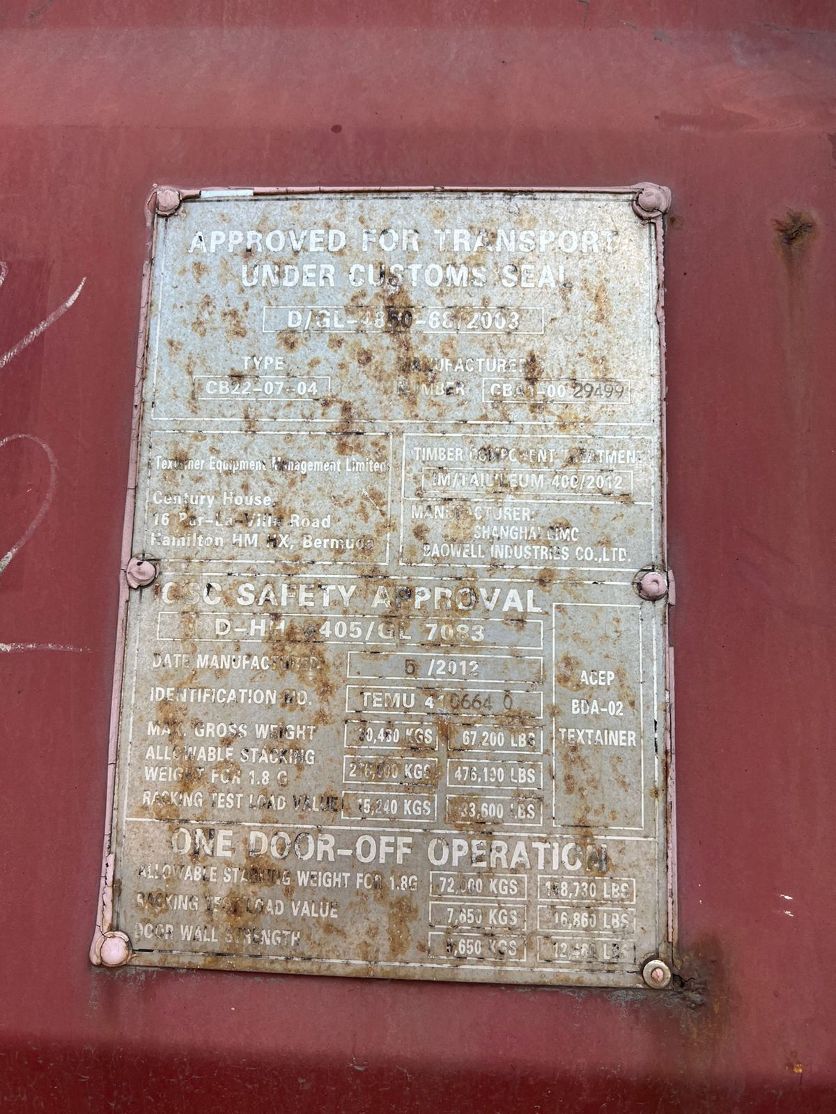 Морской контейнер TEMU4106640