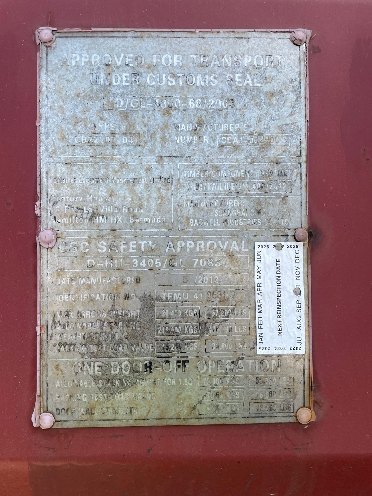 Морской контейнер TEMU4106819