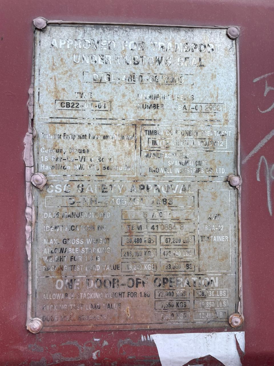Морской контейнер TEMU4108848