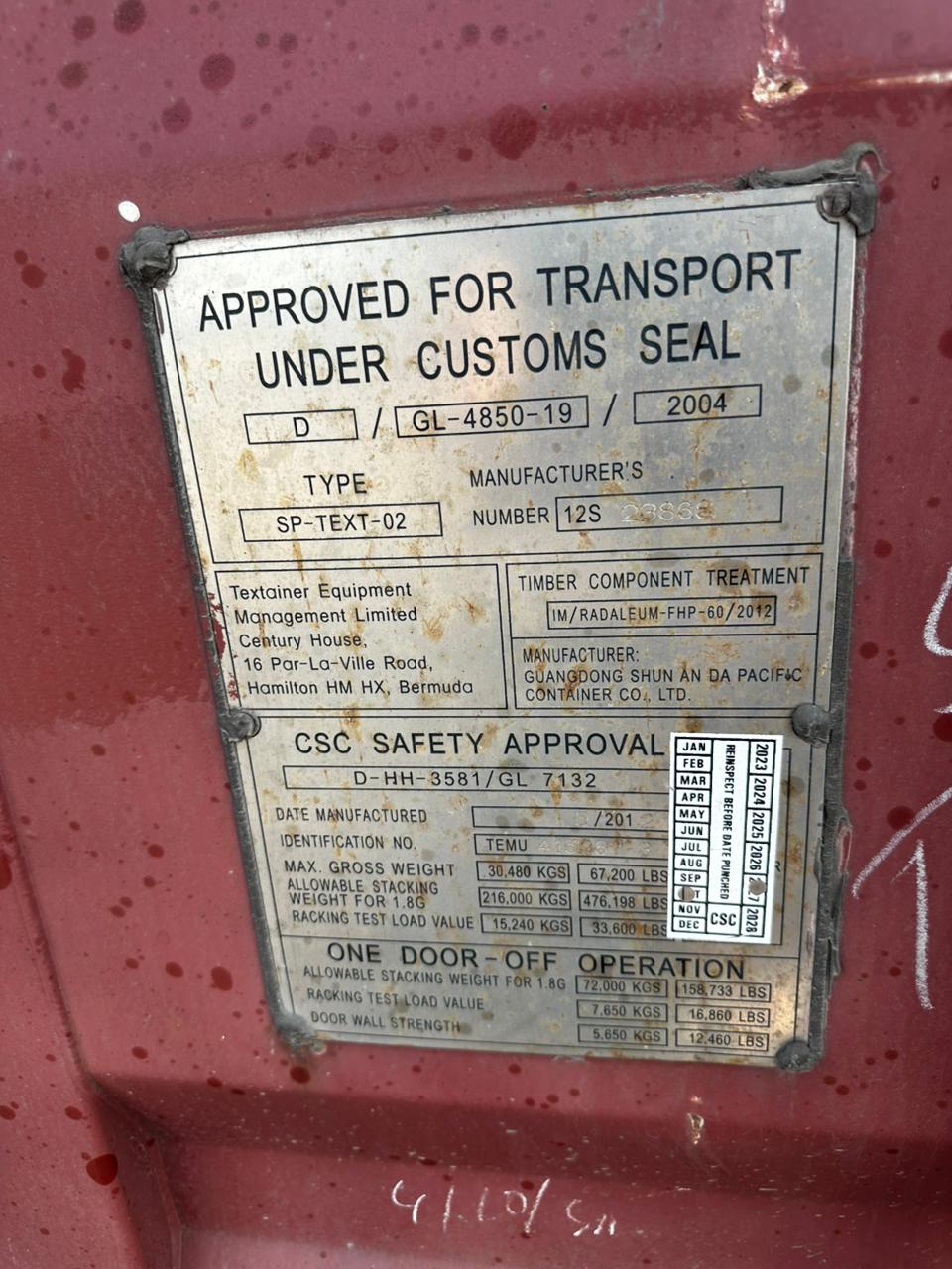 Морской контейнер TEMU4159613