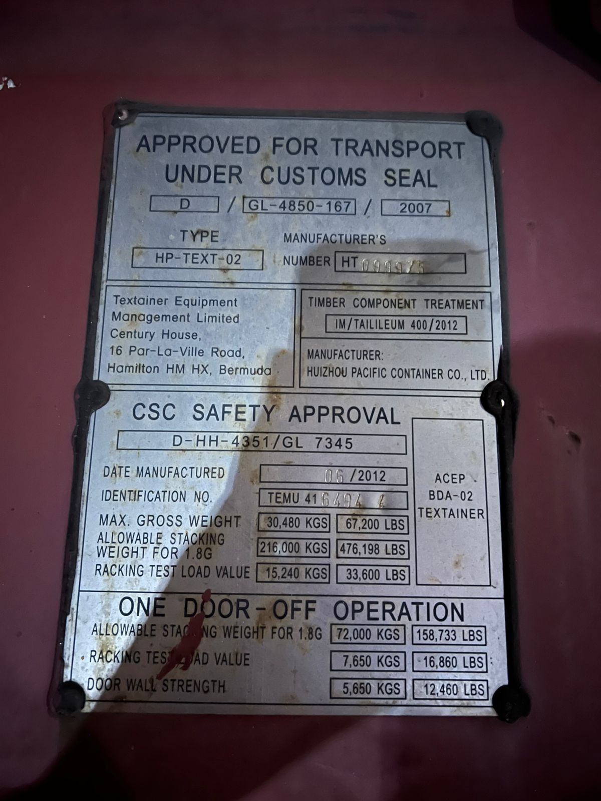 Морской контейнер TEMU4164944