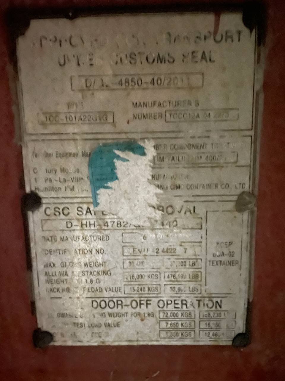 Морской контейнер TEMU4244227