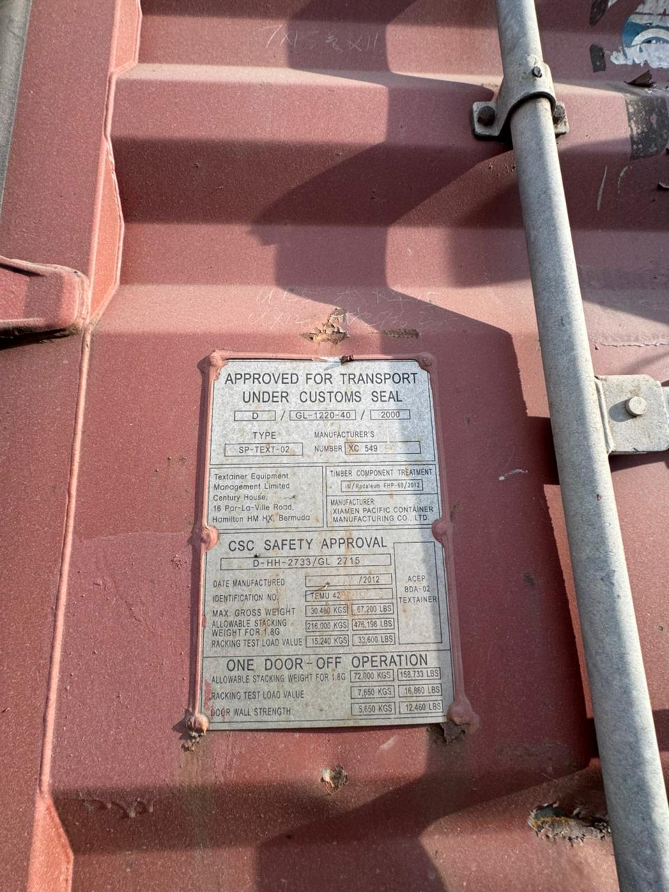 Морской контейнер TEMU4284493
