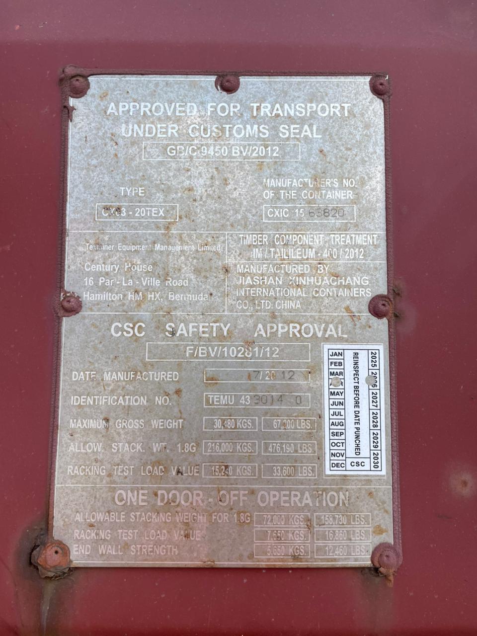 Морской контейнер TEMU4330140