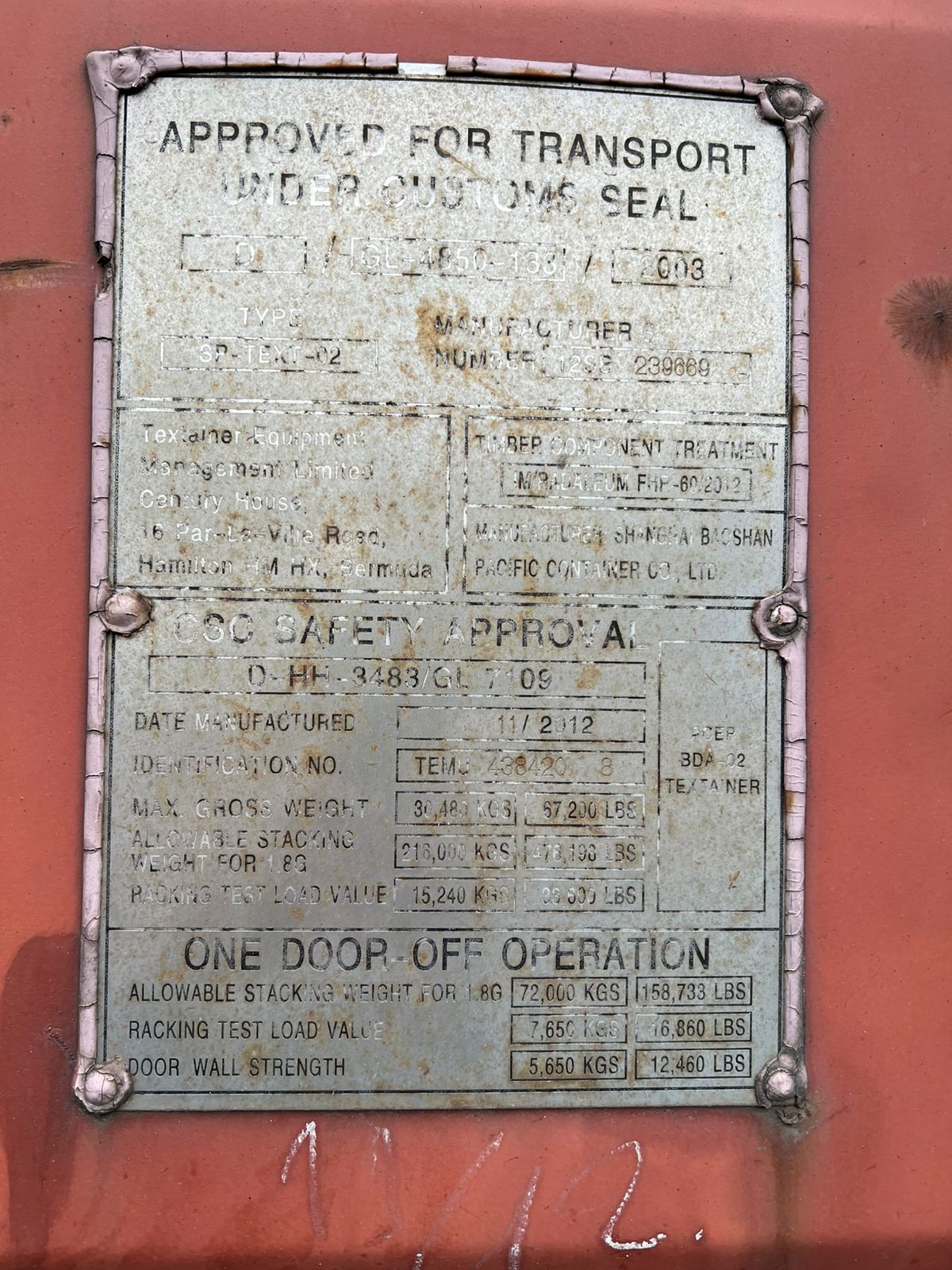 Морской контейнер TEMU4384208