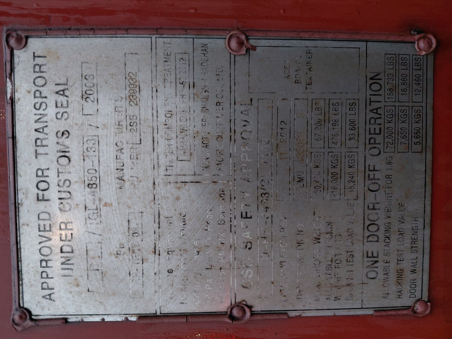 Морской контейнер TEMU4386833