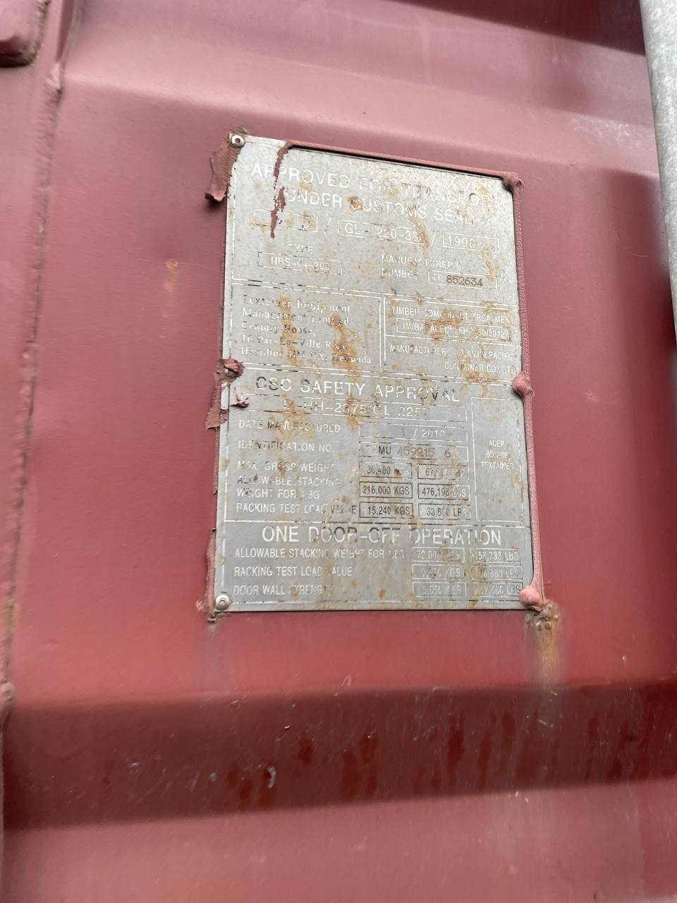 Морской контейнер TEMU4592156