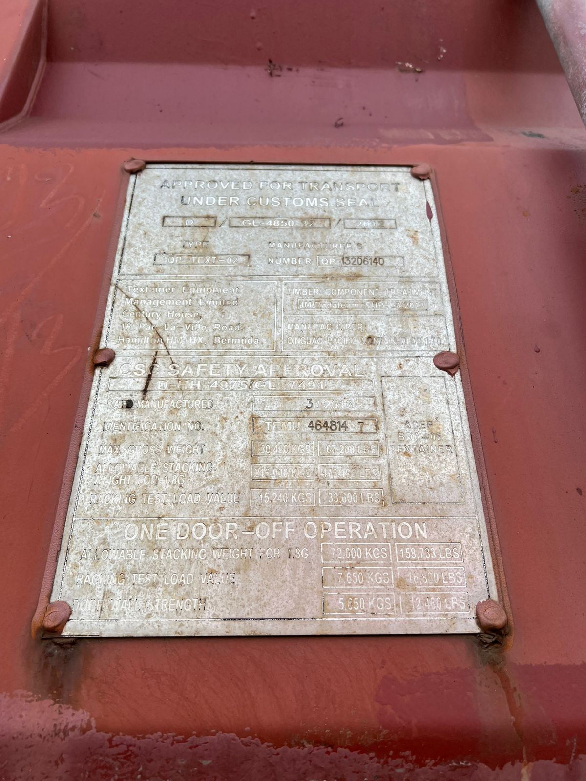 Морской контейнер TEMU4648147