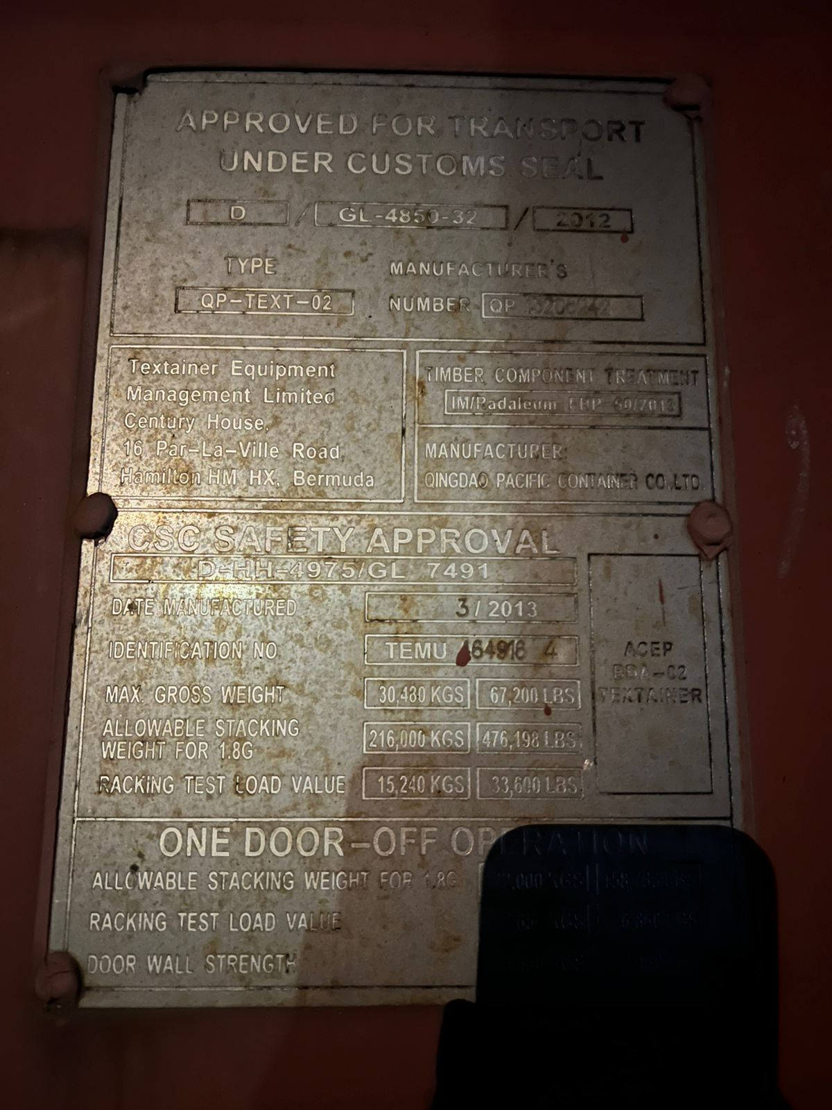 Морской контейнер TEMU4649164