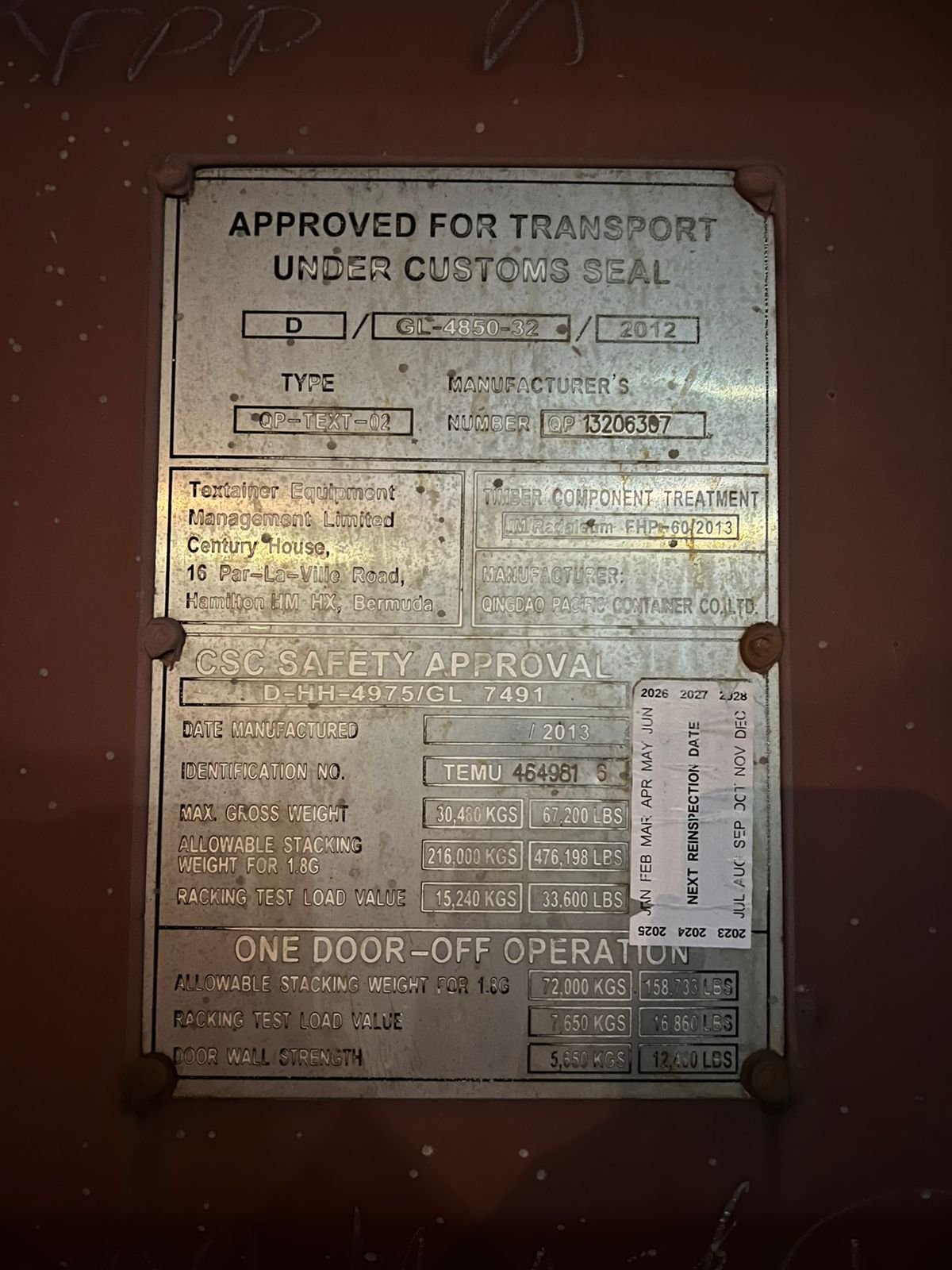 Морской контейнер TEMU4649816