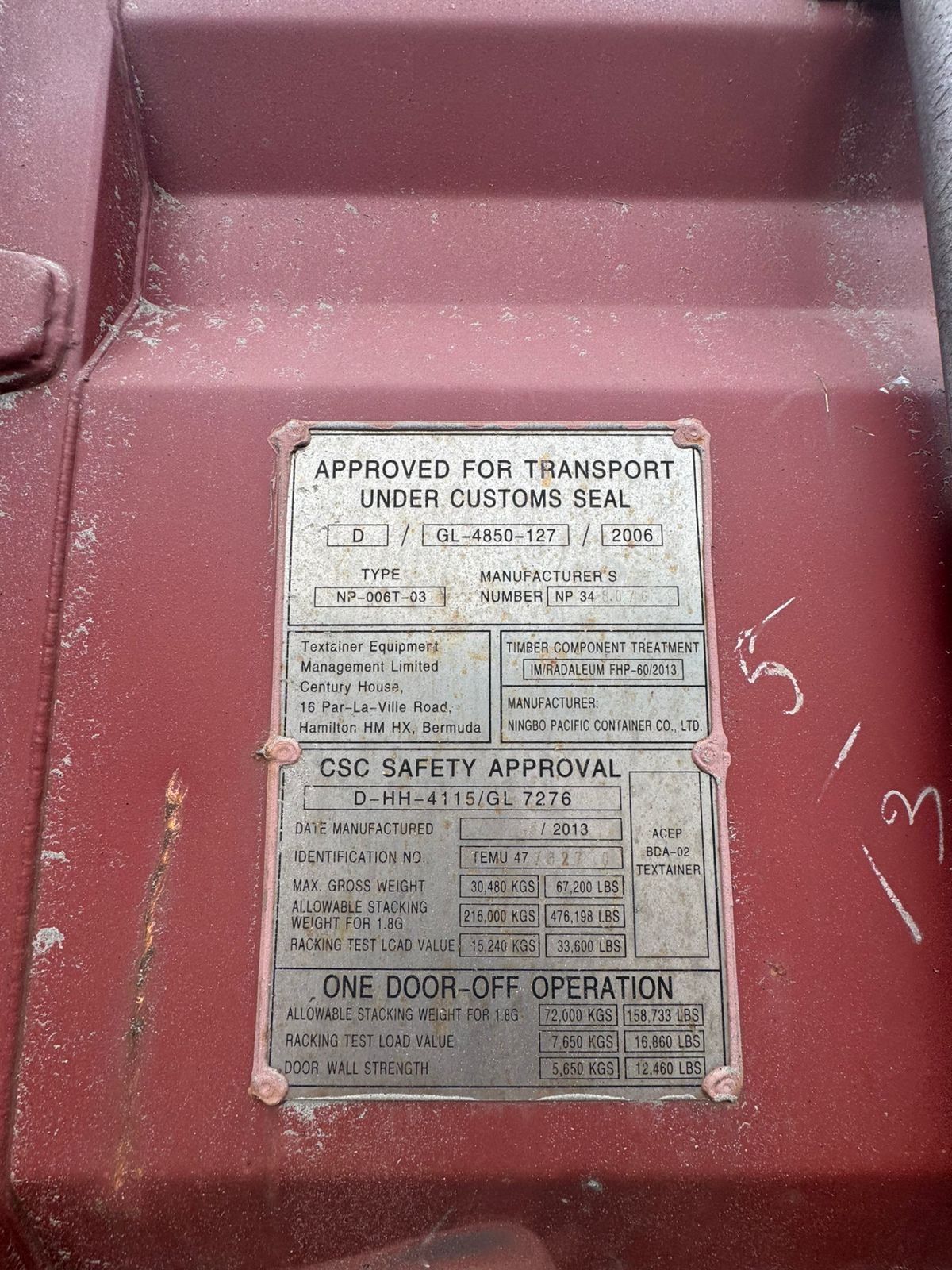 Морской контейнер TEMU4778270