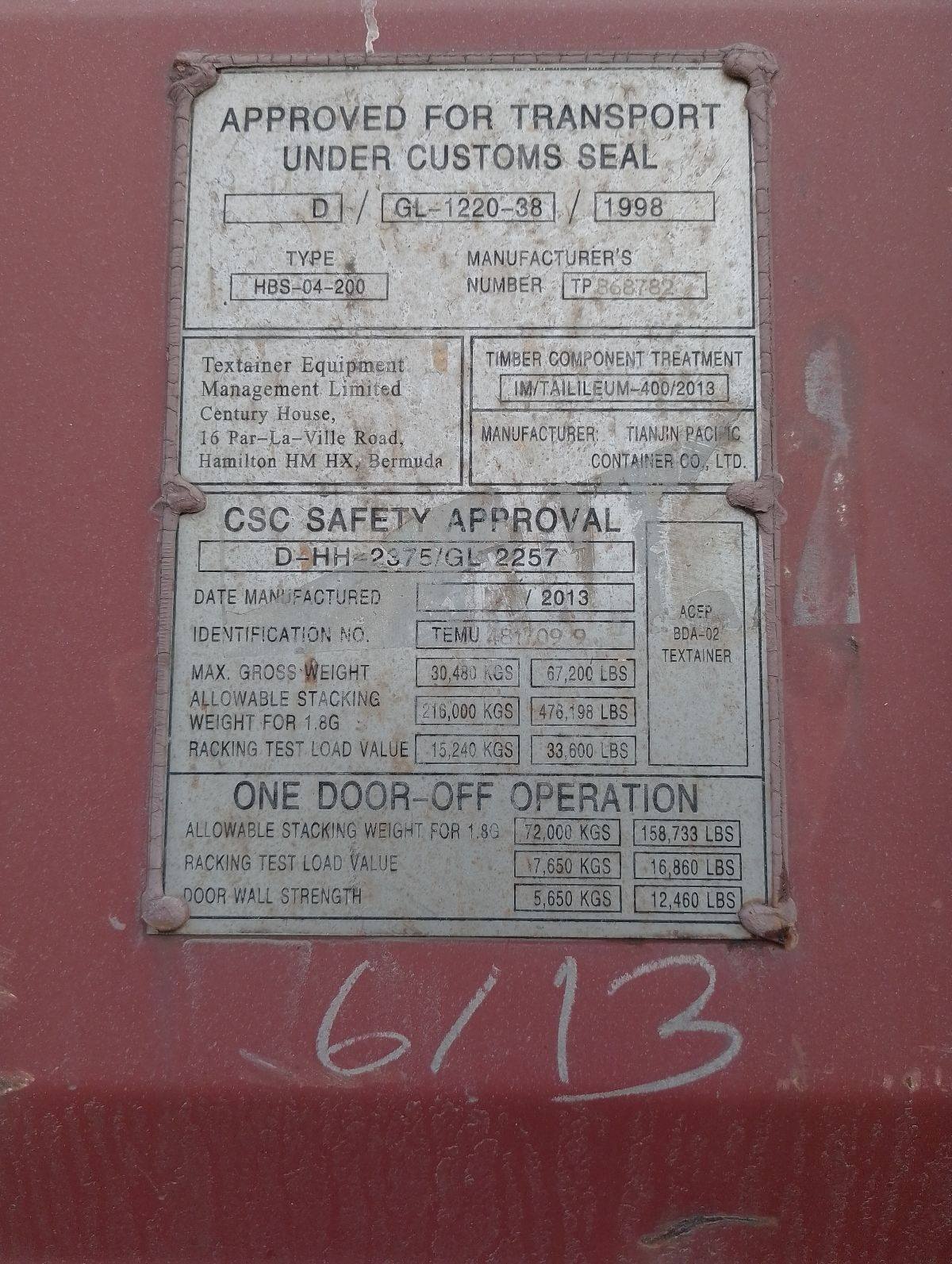 Морской контейнер TEMU4817099