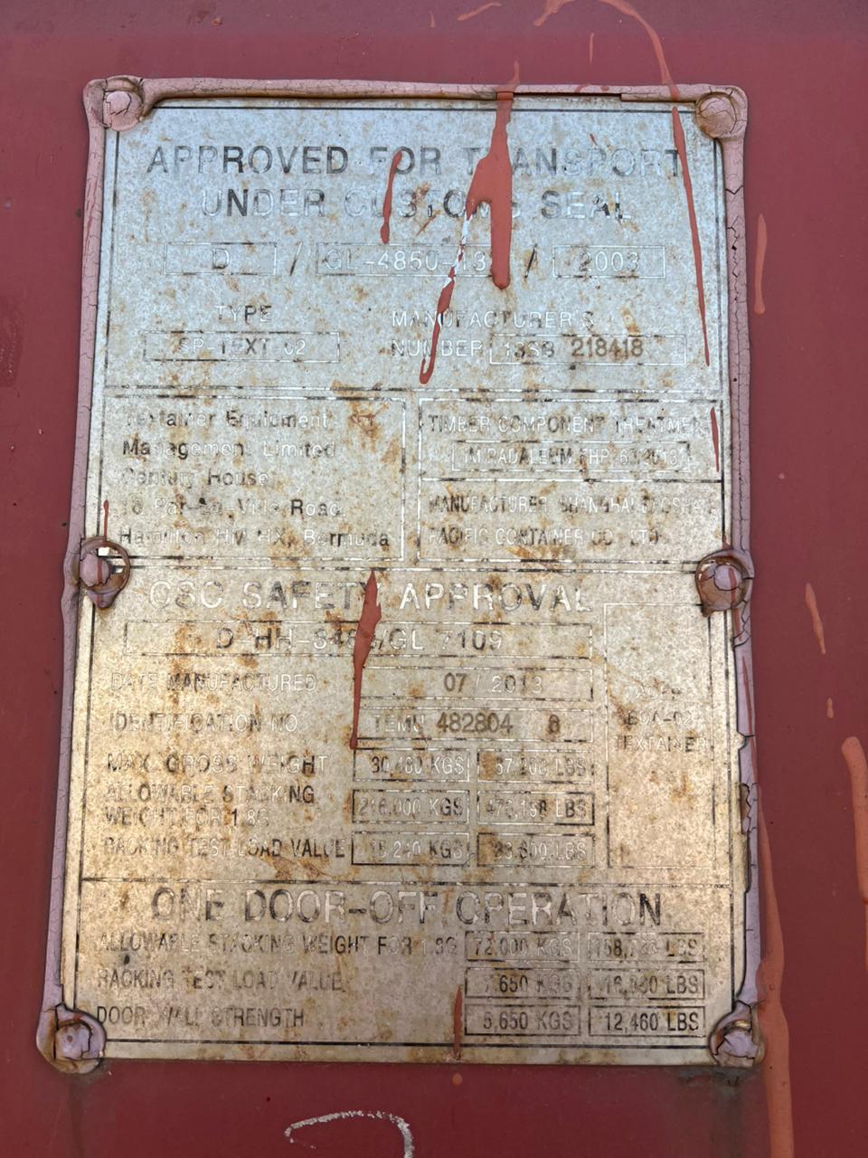 Морской контейнер TEMU4828046