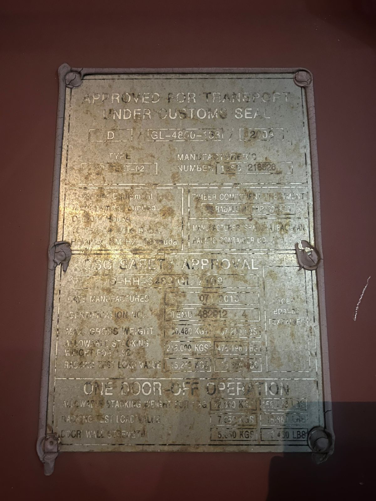 Морской контейнер TEMU4829124