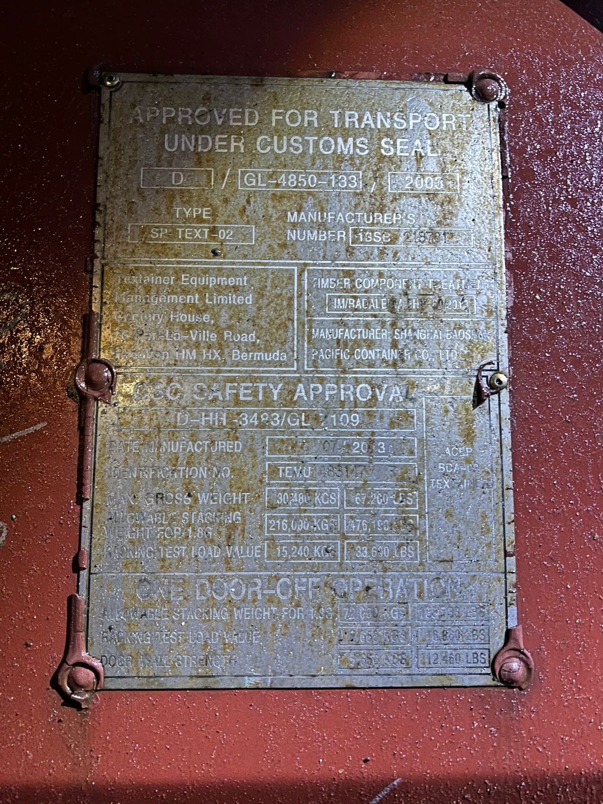 Морской контейнер TEMU4831477