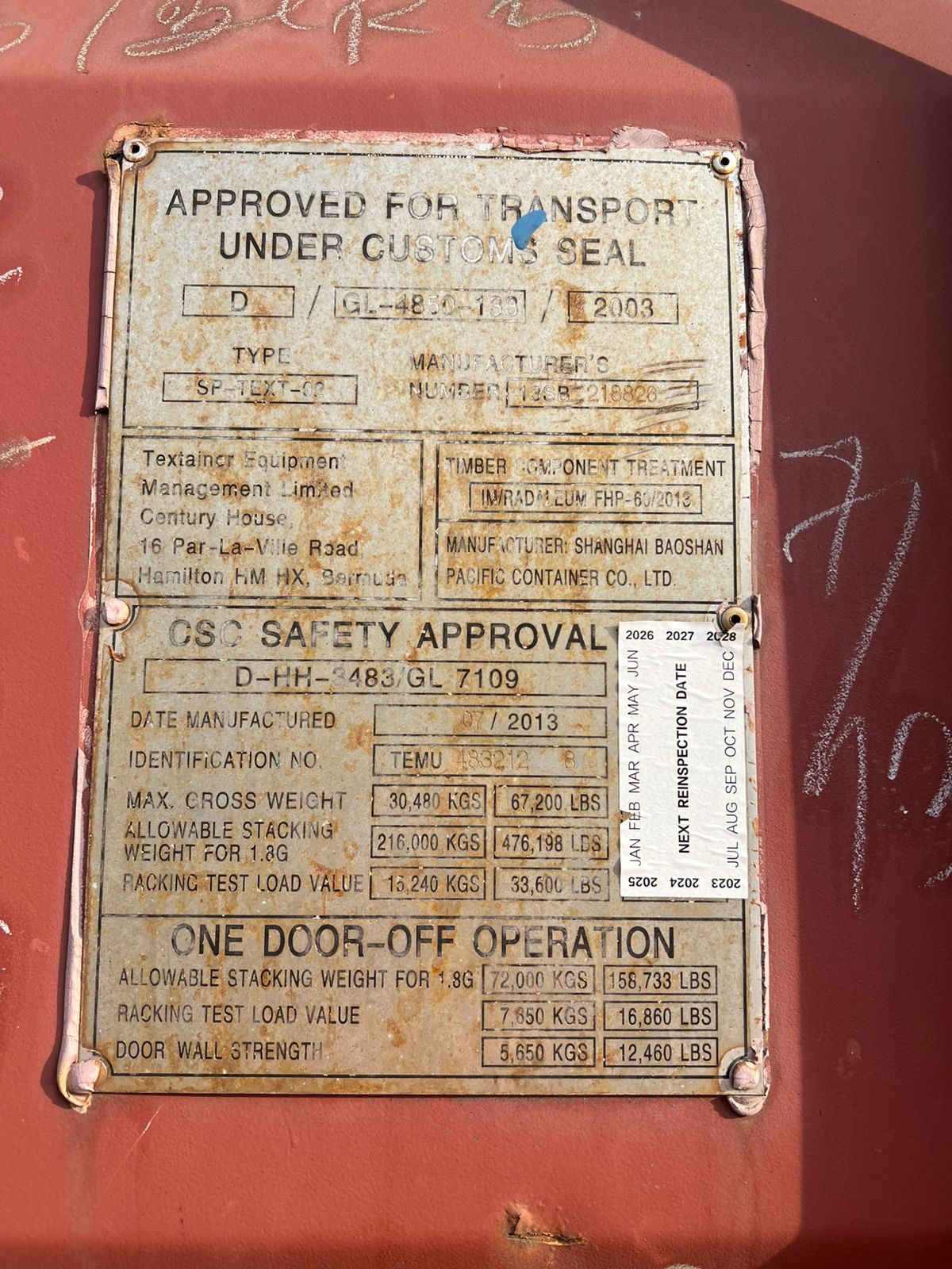 Морской контейнер TEMU4832128