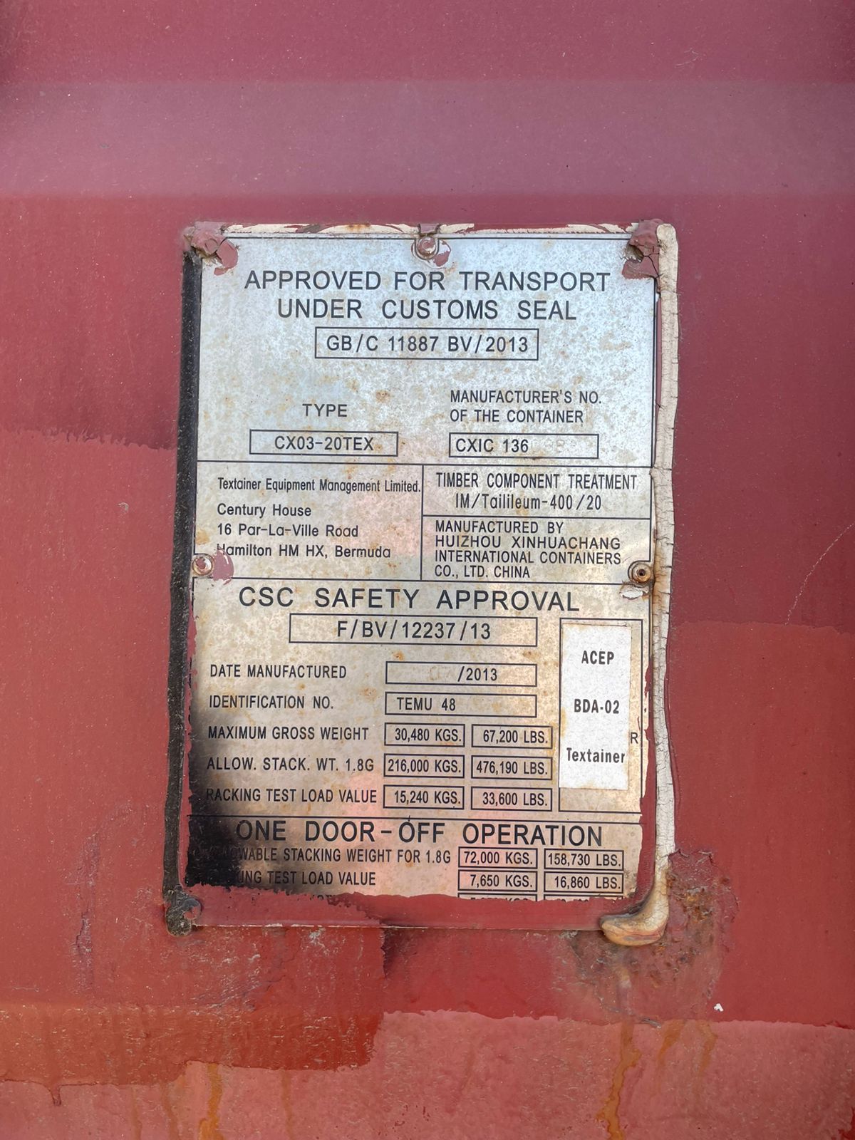 Морской контейнер TEMU4853882