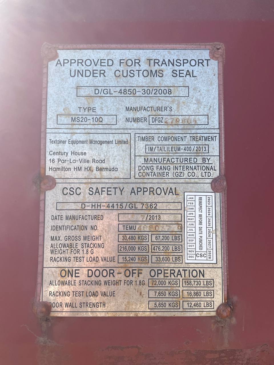 Морской контейнер TEMU4880379