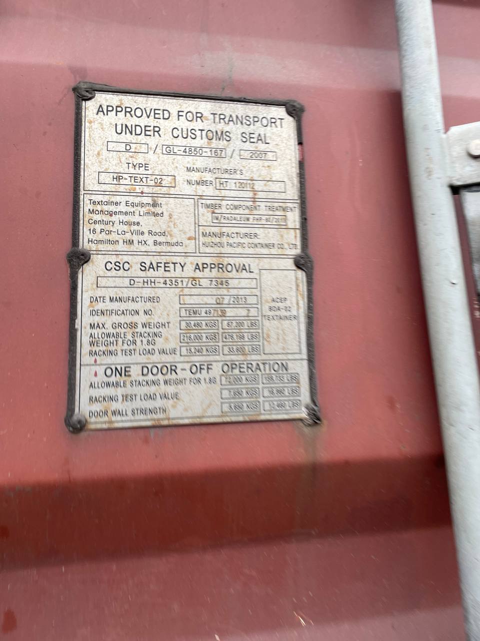 Морской контейнер TEMU4971397