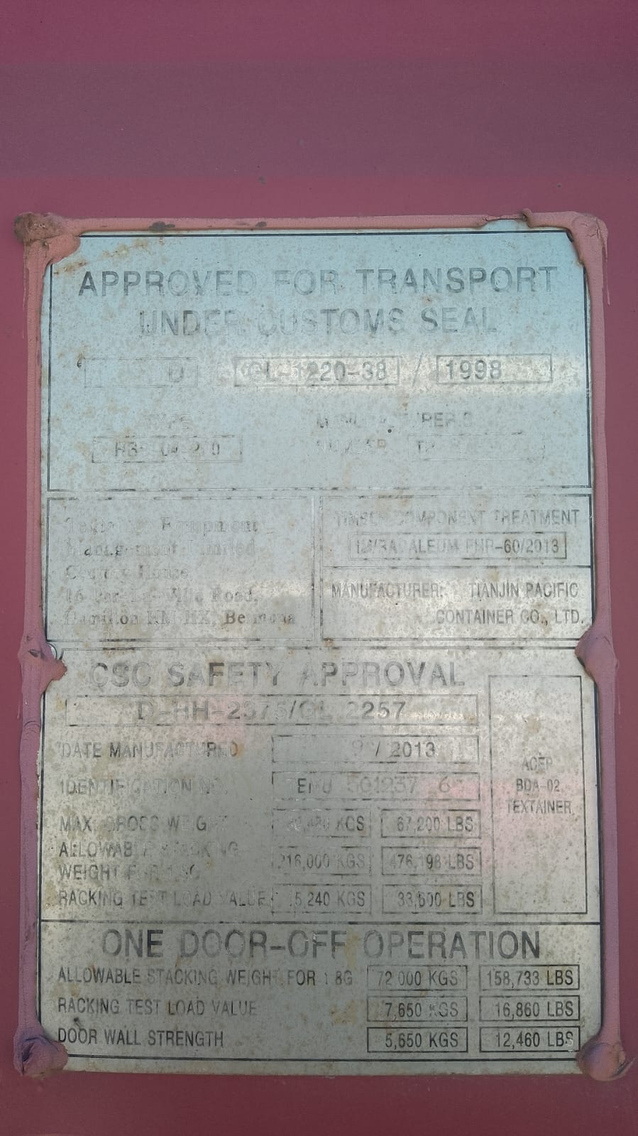 Морской контейнер TEMU5012376