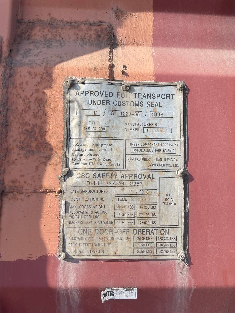 Морской контейнер TEMU5055038