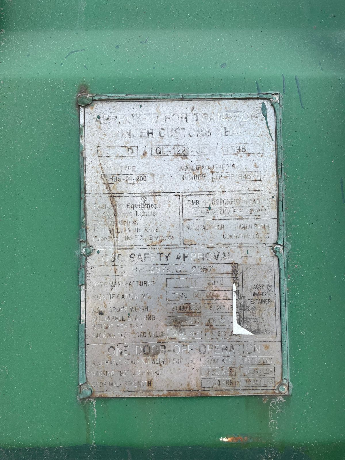 Морской контейнер TEMU5079744