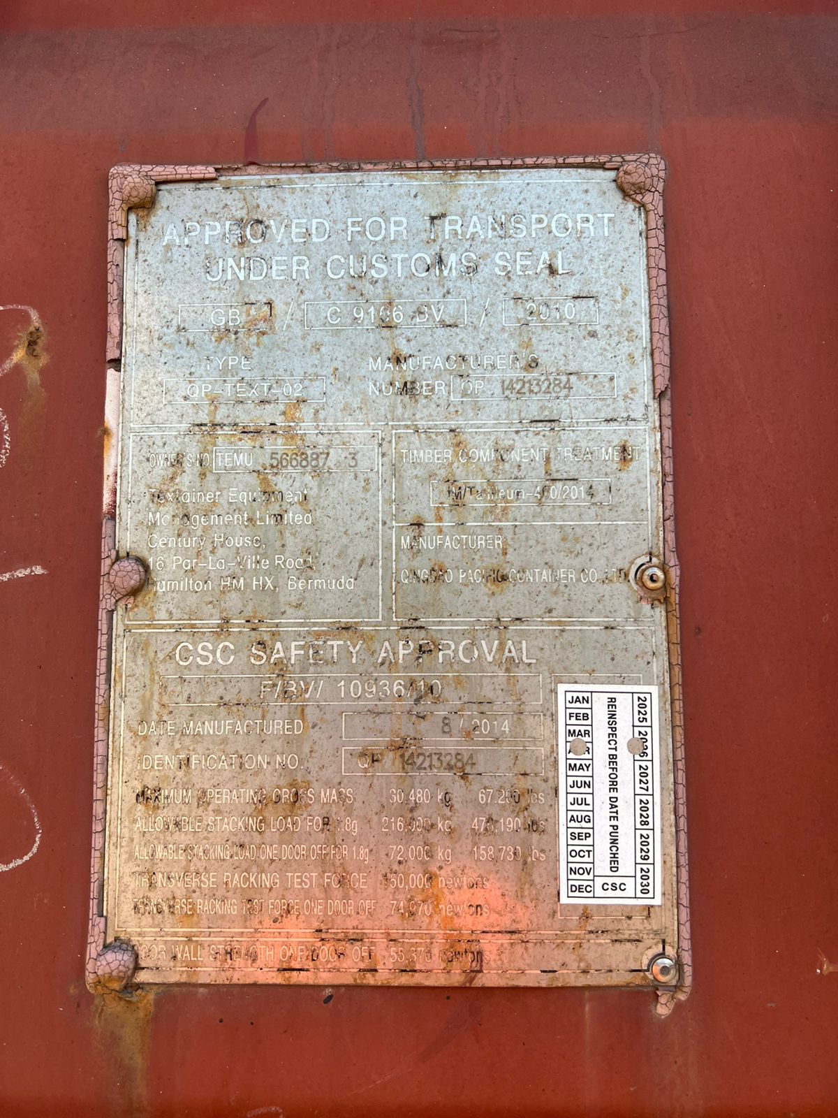 Морской контейнер TEMU5668873