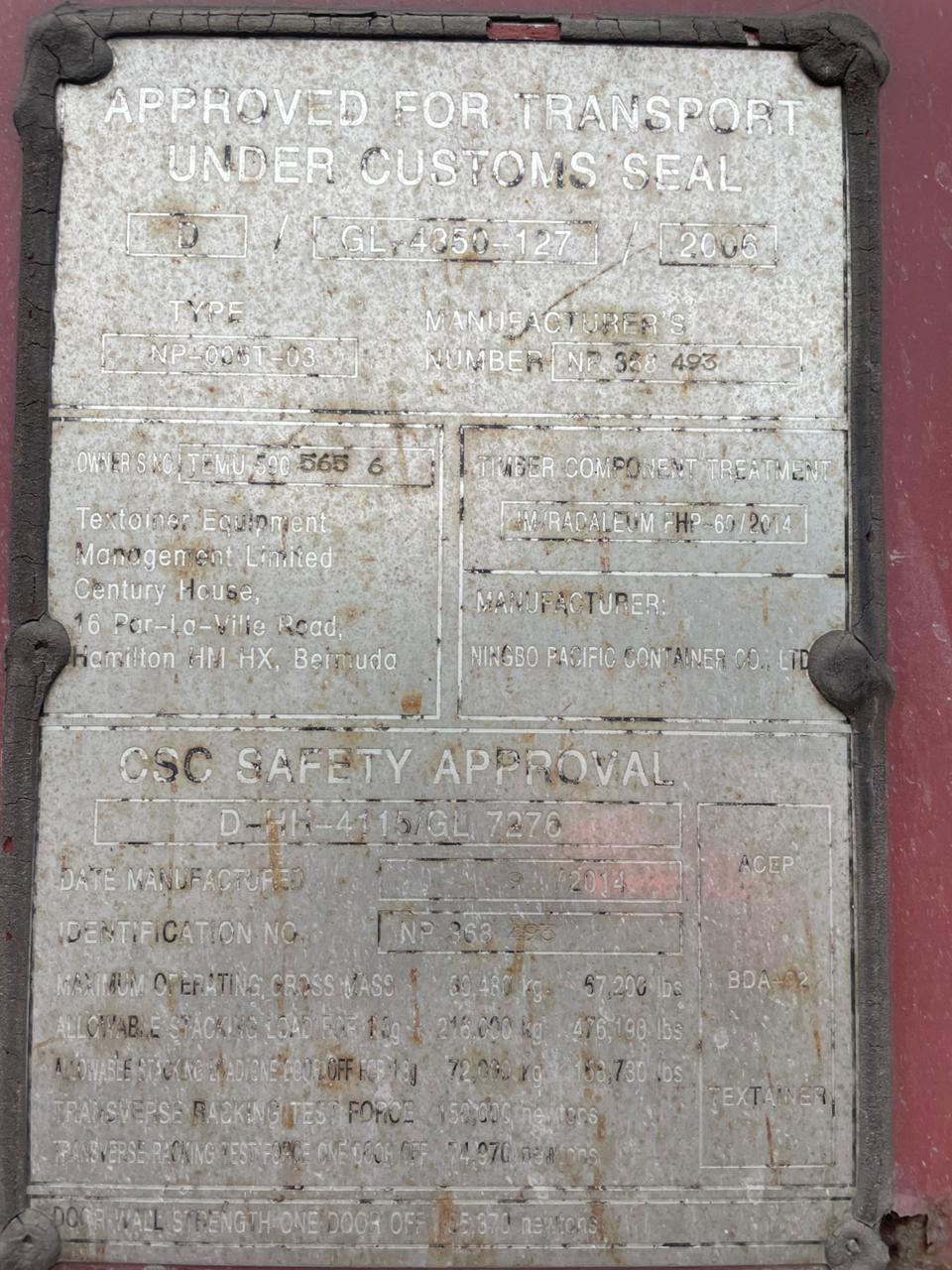 Морской контейнер TEMU5905656
