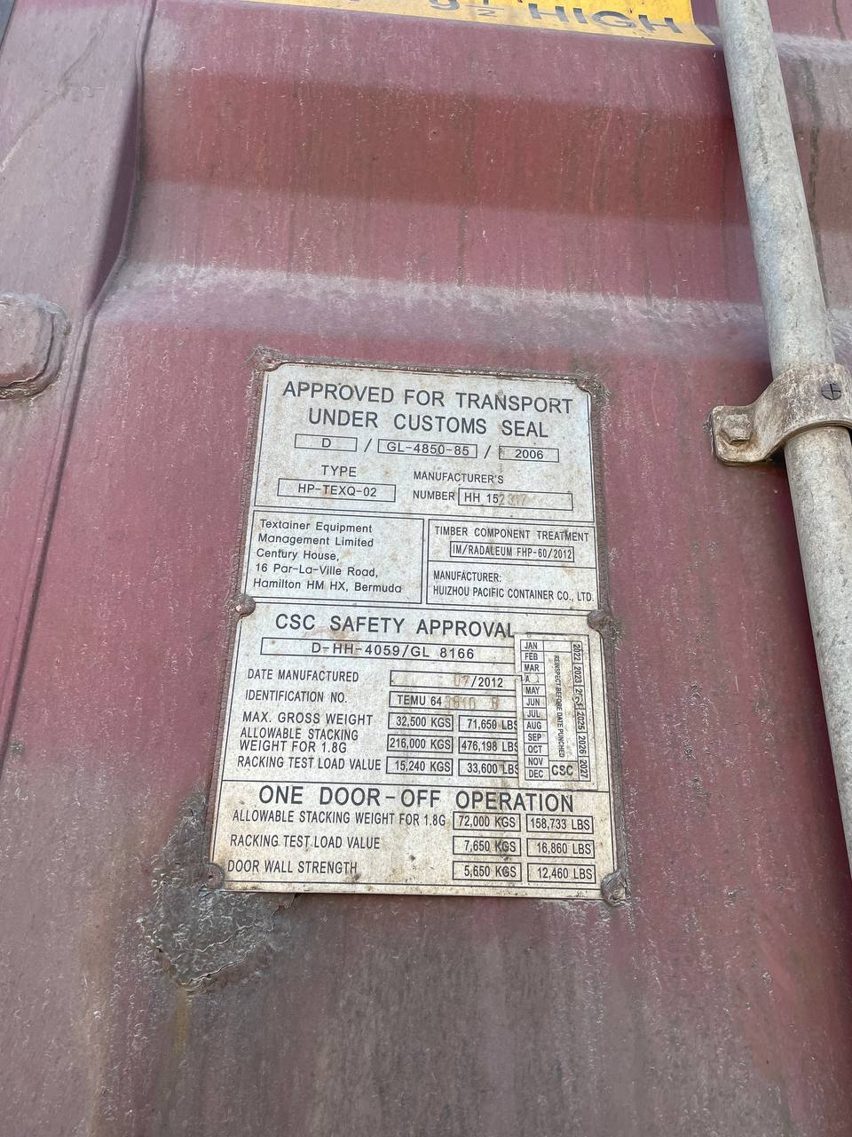 Морской контейнер TEMU6438108