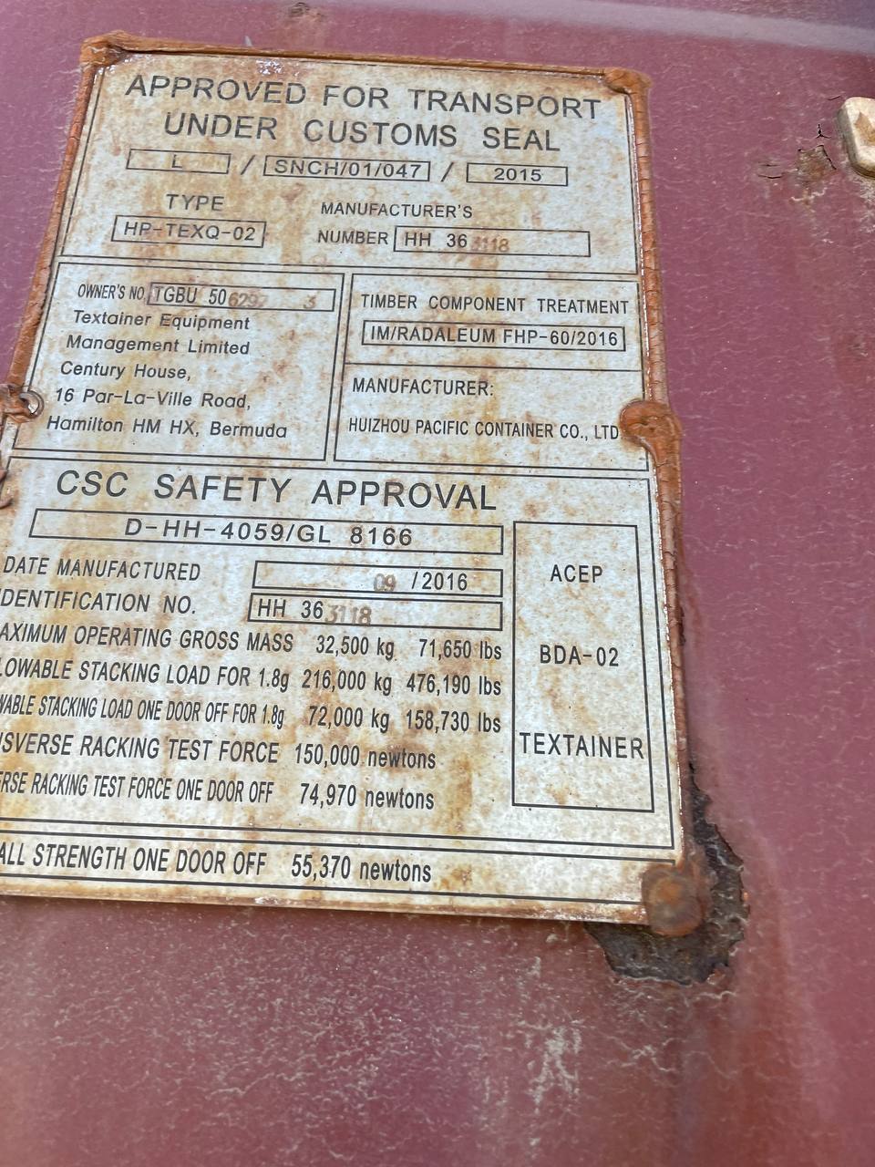 Морской контейнер TGBU5062973