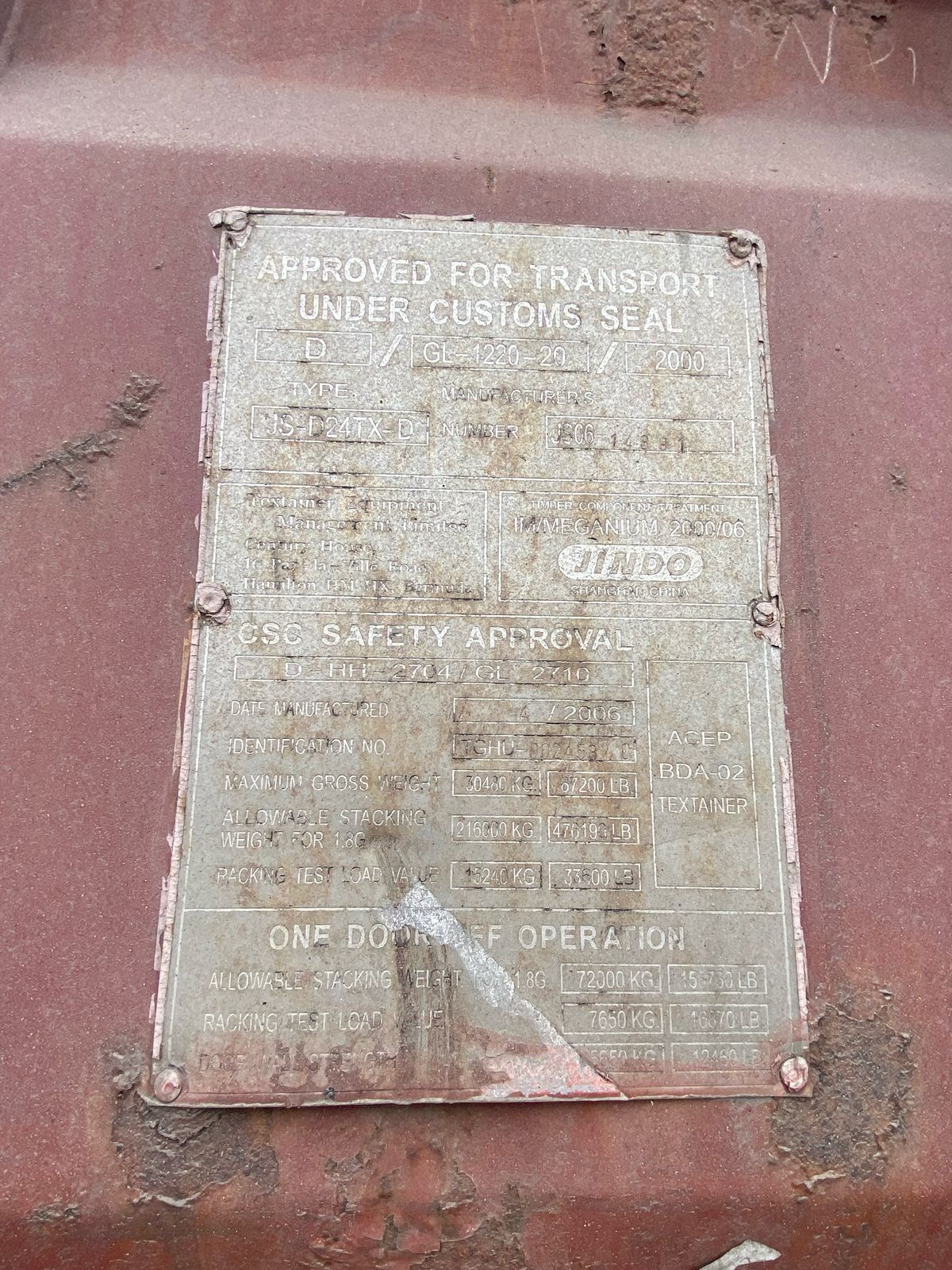 Морской контейнер TGHU0024530