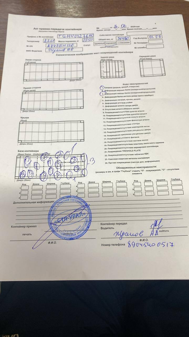 Морской контейнер TGHU0327670