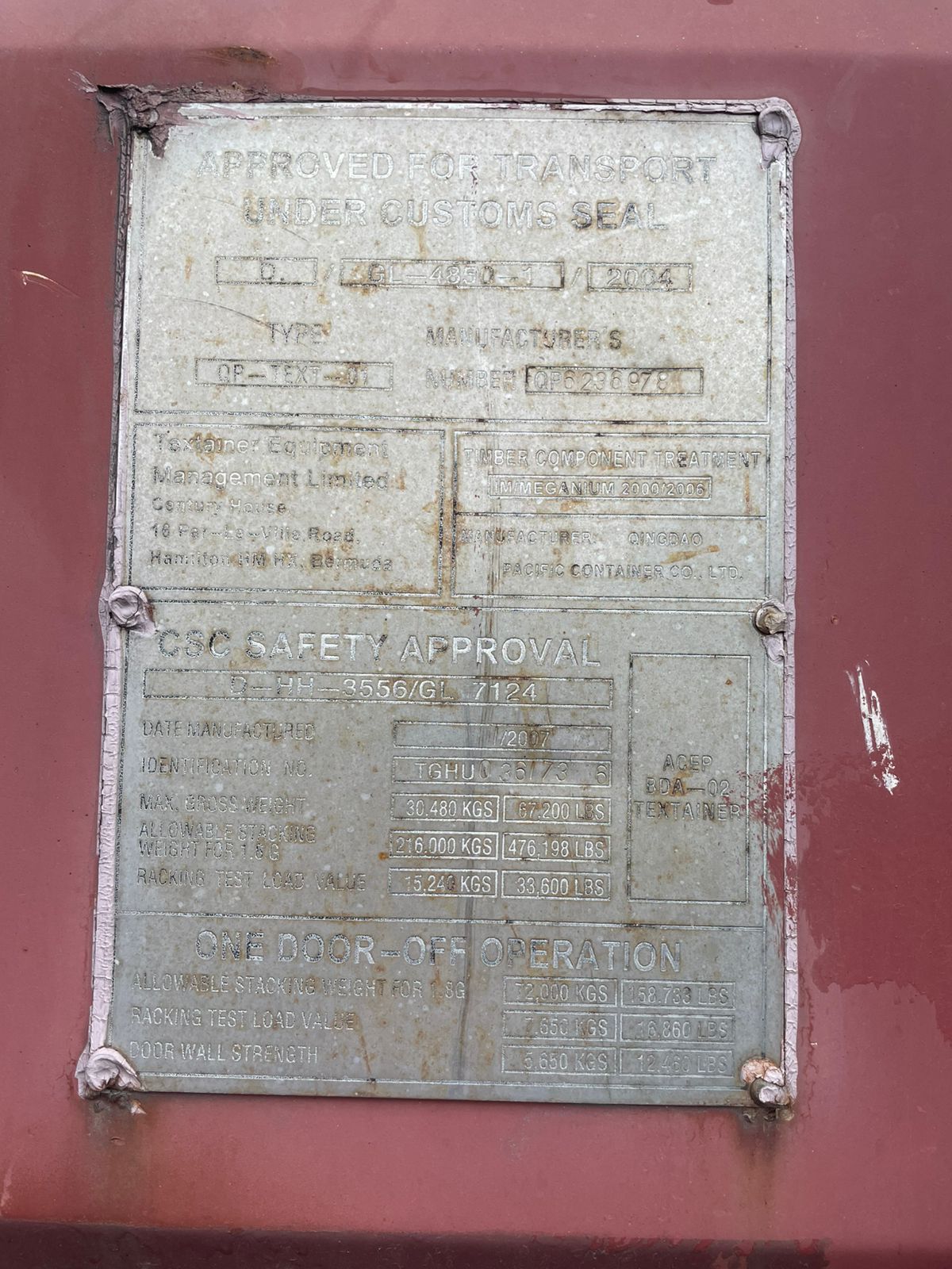 Морской контейнер TGHU0361736