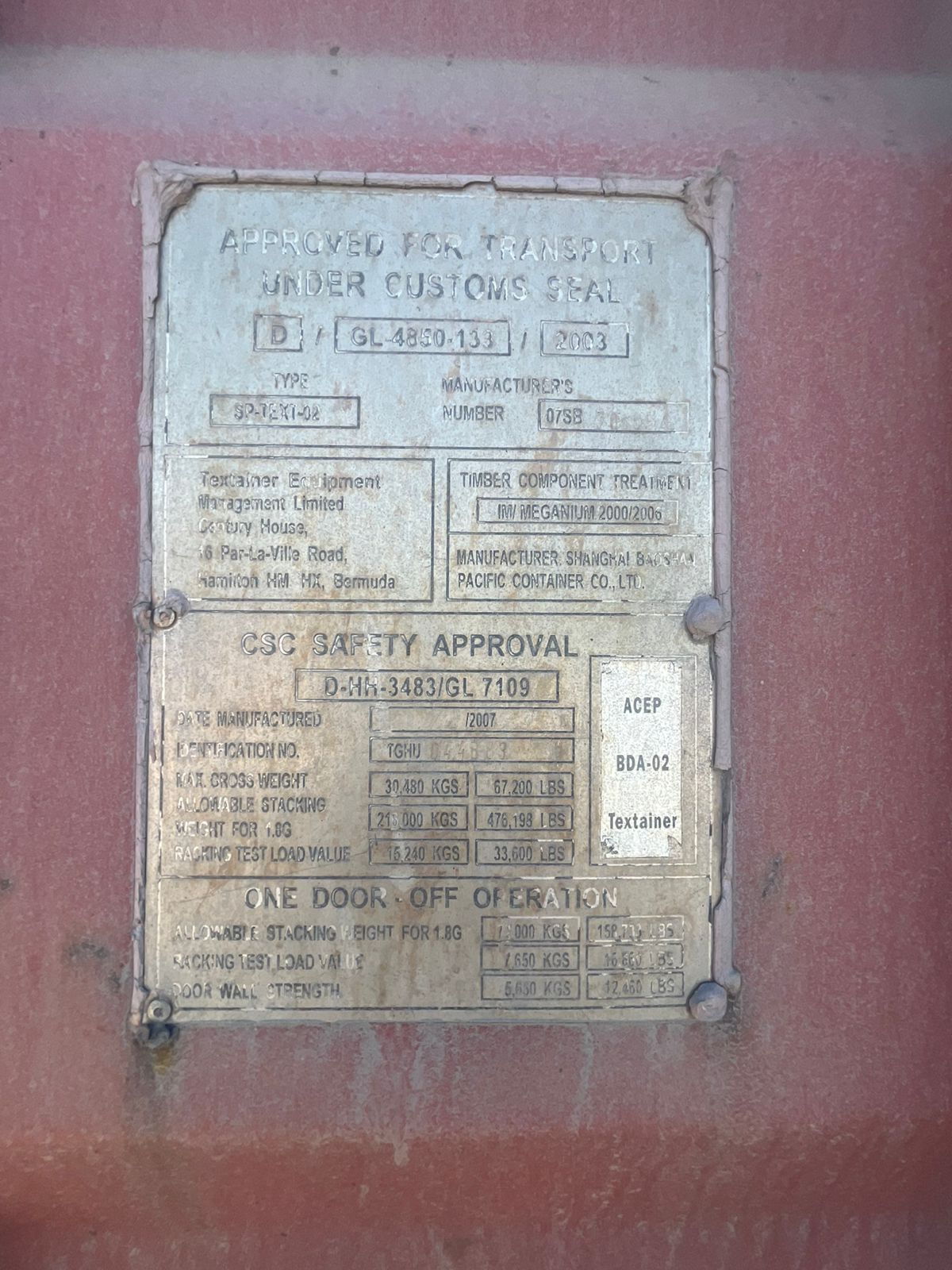 Морской контейнер TGHU0448836