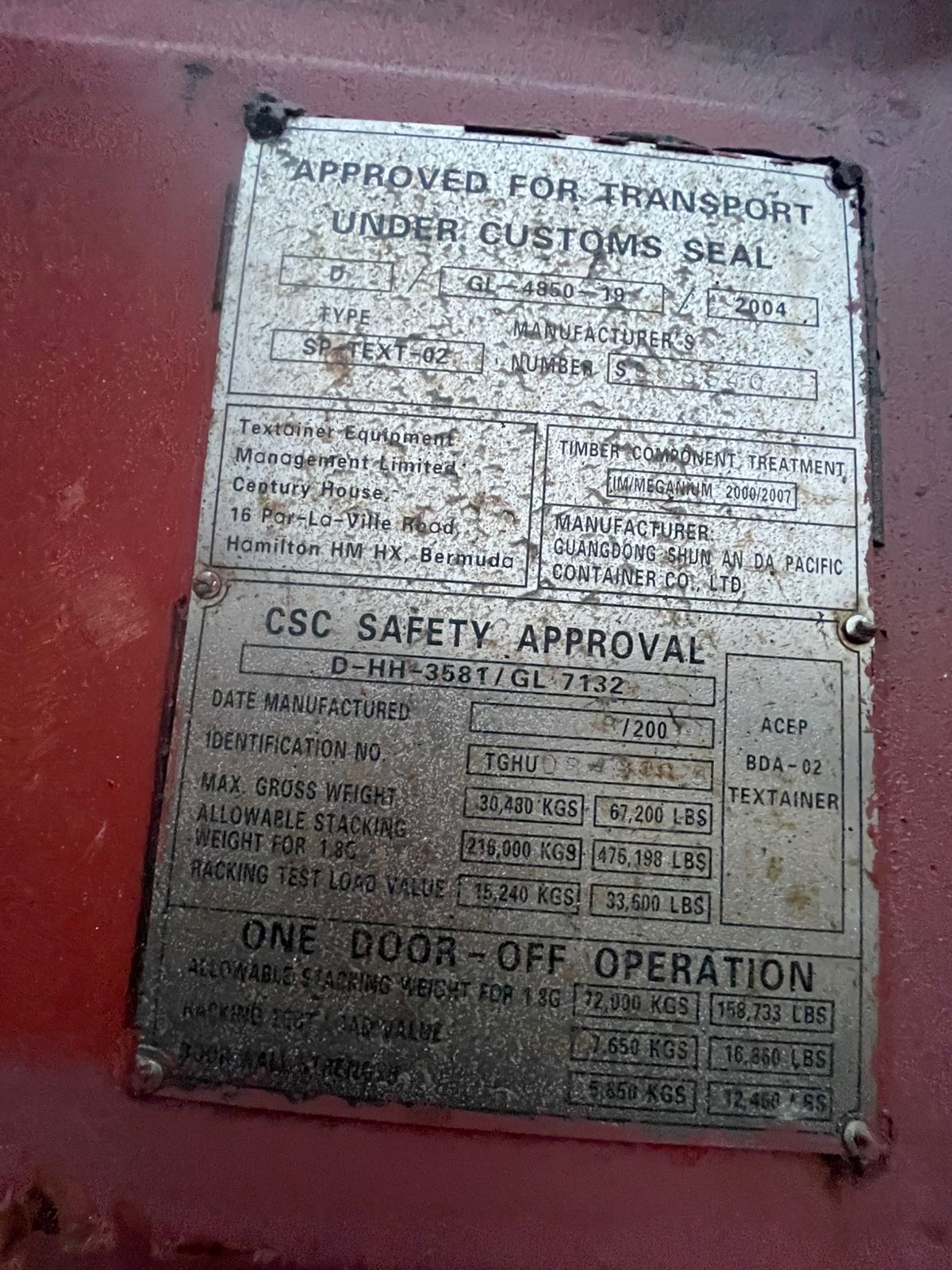 Морской контейнер TGHU0849103