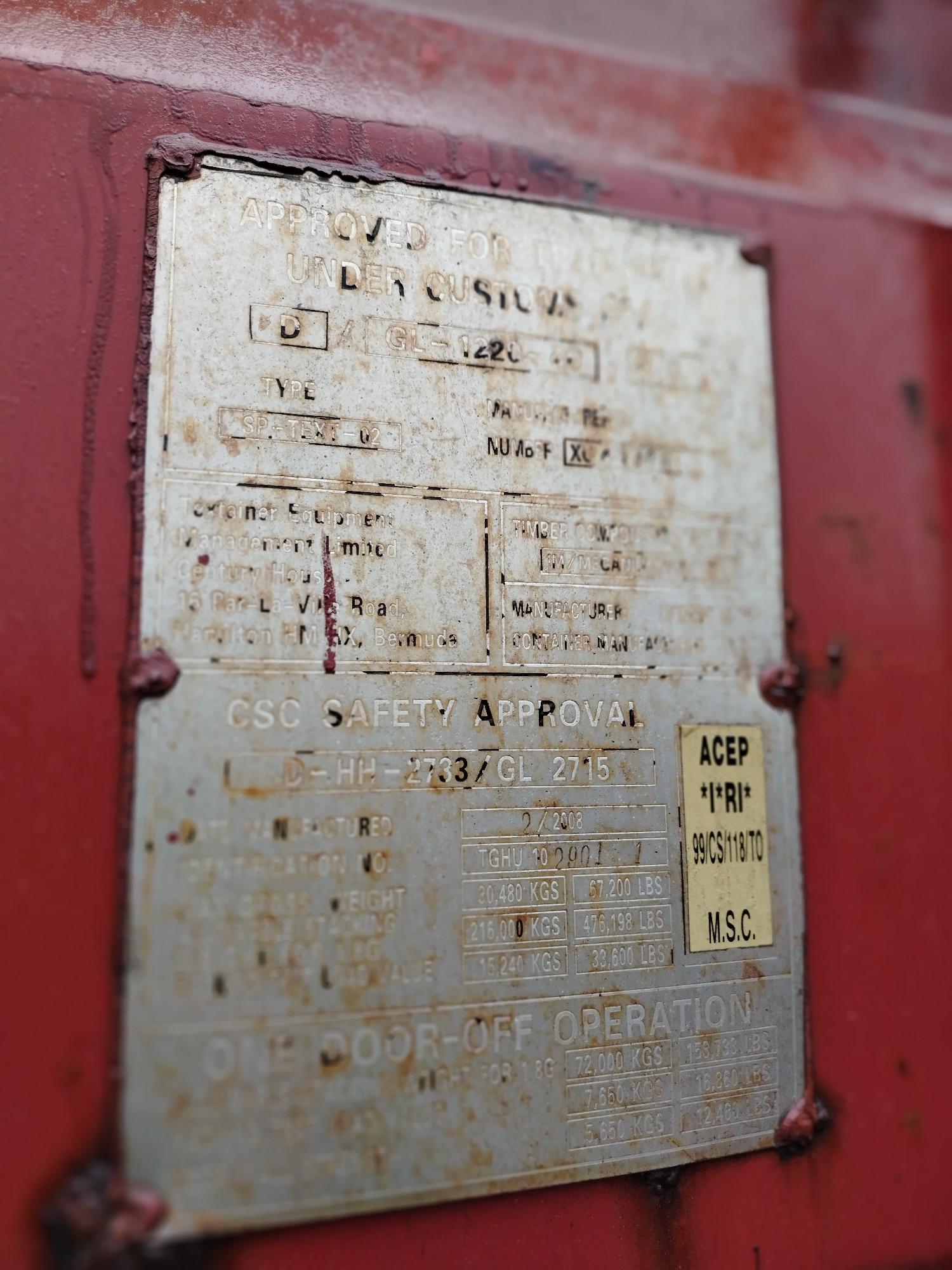 Морской контейнер TGHU1029011