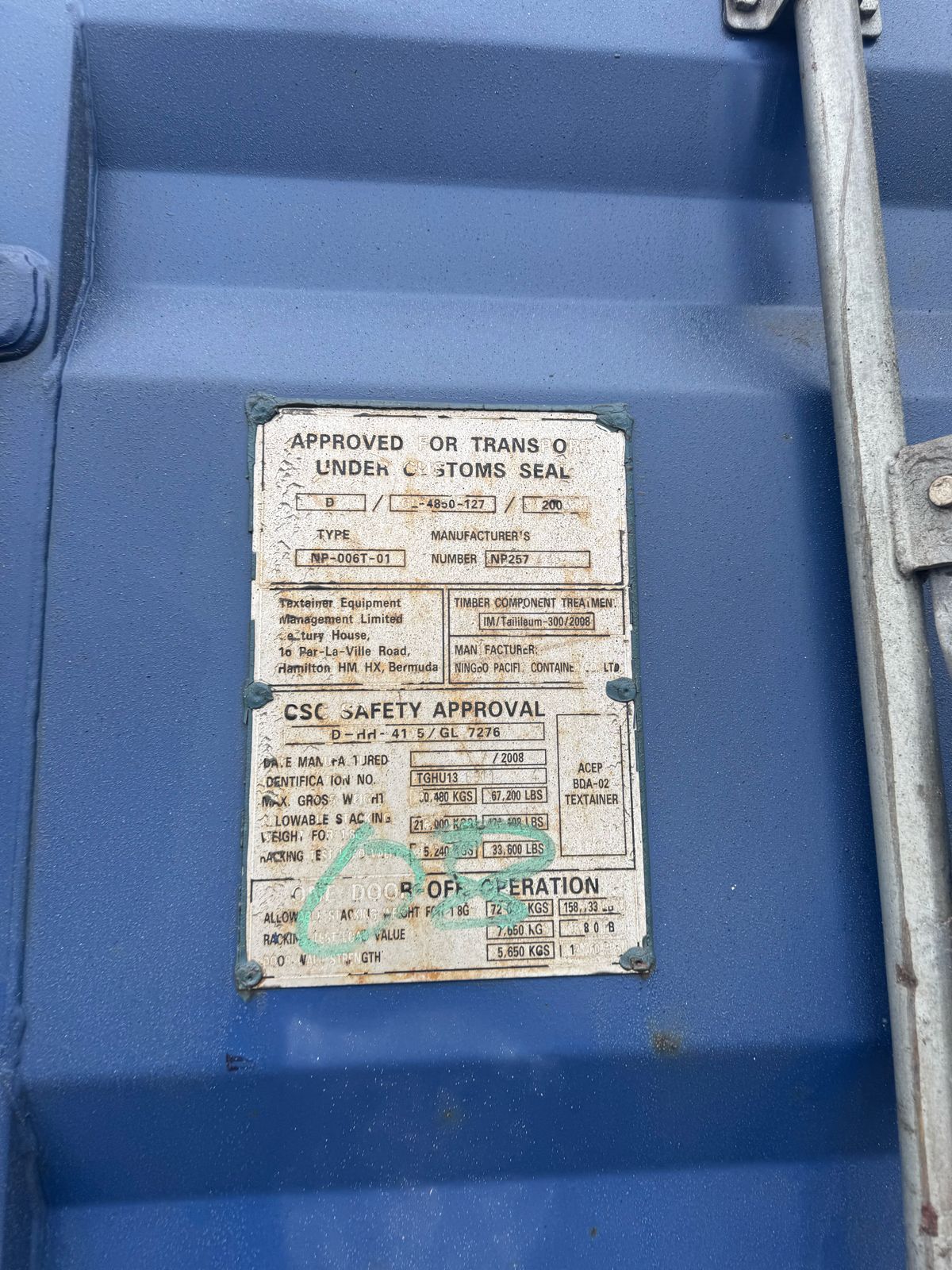 Морской контейнер TGHU1369114