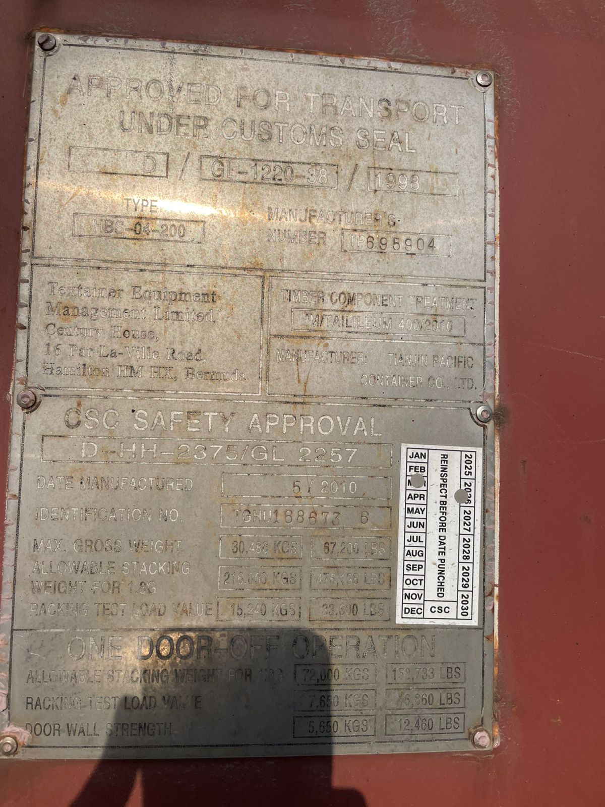 Морской контейнер TGHU1686736